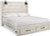 Ashley Cambeck Whitewash King Panel Bed with 2 Storage Drawers with Dresser