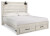 Ashley Cambeck Whitewash King Panel Bed with 2 Storage Drawers