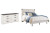 Ashley Shawburn Whitewash Queen Platform Bed with Dresser