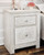 Ashley Paxberry Whitewash Queen Panel Bed with Decorative Mirrored Dresser and 2 Nightstands