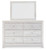 Ashley Paxberry Whitewash King Panel Bed with Mirrored Dresser, Chest and Nightstand