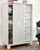 Ashley Paxberry Whitewash King Panel Bed with Mirrored Dresser, Chest and 2 Nightstands