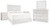 Ashley Paxberry Whitewash King Panel Bed with Mirrored Dresser and 2 Nightstands