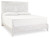 Ashley Paxberry Whitewash King Panel Bed with Mirrored Dresser