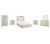 Ashley Cambeck Whitewash Full Panel Bed with 2 Storage Drawers with Mirrored Dresser, Chest and 2 Nightstands