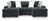 Ashley Midnight-Madness Onyx 3-Piece Double Chaise Sectional