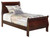 Ashley Alisdair Reddish Brown Twin Sleigh Bed with Mirrored Dresser, Chest and Nightstand