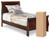 Ashley Alisdair Dark Brown Twin Sleigh Bed with 8 Inch Chime Mattress