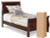 Ashley Alisdair Reddish Brown Twin Sleigh Bed with Mattress