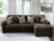 Ashley Midnight-Madness Chocolate 2-Piece Sectional Sofa with Chaise