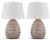 Ashley Darrich Beige White 2-Piece Table Lamp Set
