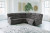 Ashley Partymate Slate 2-Piece Reclining Sectional with LAF Loveseat / RAF Loveseat