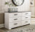 Ashley Shawburn White Dark Charcoal Gray Full Platform Bed with Dresser, Chest and Nightstand