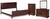 Ashley Alisdair Dark Brown King Sleigh Bed with Mirrored Dresser and Chest