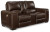 Ashley Alessandro Walnut Power Reclining Loveseat with Console
