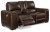 Ashley Alessandro Walnut Power Reclining Loveseat with Console