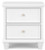 Ashley Fortman White King Panel Storage Bed with Mirrored Dresser and Nightstand