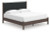 Ashley Cadmori Brown King Upholstered Panel Platform Bed, Dresser, Mirror and Nightstand