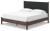 Ashley Cadmori Brown King Upholstered Panel Platform Bed, Dresser, Mirror and Chest