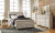 Ashley Bellaby Whitewash Queen Platform Bed with 2 Storage Drawers with Mirrored Dresser, Chest and 2 Nightstands
