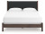 Ashley Cadmori Black White King Upholstered Panel Bed, Dresser, Mirror and Nightstand