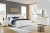 Ashley Fortman White California King Panel Bed with Mirrored Dresser, Chest and 2 Nightstands