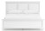 Ashley Fortman White California King Panel Bed with Mirrored Dresser, Chest and 2 Nightstands