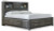 Caitbrook Gray California King Storage Bed with 8 Storage Drawers with Mirrored Dresser, Chest and 2 Nightstands