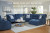 Ashley Acklen Place Navy 5-Piece Power Reclining Sectional with Storage Console