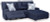 Ashley Acklen Place Navy 3-Piece Power Reclining Sectional Sofa with Chaise