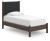 Ashley Cadmori Brown Twin Upholstered Panel Platform Bed, Dresser and Chest