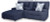 Ashley Acklen Place Navy 3-Piece Power Reclining Sectional Sofa with Chaise 93607/57/62/79