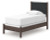 Ashley Cadmori Brown Twin Upholstered Panel Bed, Dresser, Mirror and Nightstand
