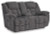 Ashley Foreside Charcoal Reclining Loveseat with Console