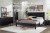 Ashley Danziar Black Full Panel Bed with Mirrored Dresser, Chest and Nightstand