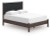 Ashley Cadmori Brown Queen Upholstered Panel Platform Bed, Dresser and Nightstand