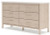 Ashley Cadmori Two-tone Queen Upholstered Panel Bed with Dresser