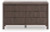 Ashley Cadmori Black White Queen Upholstered Panel Bed and Dresser