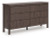 Ashley Cadmori Black White Queen Upholstered Panel Bed and Dresser