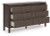 Ashley Cadmori Black White Queen Upholstered Panel Bed and Dresser