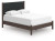 Ashley Cadmori Black White Queen Upholstered Panel Bed and Dresser