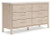 Ashley Cadmori Two-tone Queen Upholstered Panel Bed, Dresser and 2 Nightstands