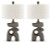 Danacy Distressed Black 2-Piece Table Lamp Set
