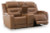 Ashley Dreamer Caramel Power Reclining Loveseat with Audio Seating