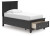 Ashley Lanolee Black Twin Panel Storage Bed and Dresser