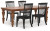 Ashley Chadworth Brown Dining Table and 4 Chairs D824/25/05(4)