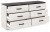 Ashley Shawburn White Dark Charcoal Gray Full Platform Bed with Dresser and 2 Nightstands EB4121/112/156/131/191(2)