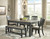 Ashley Tyler Creek Black Gray Dining Table and 4 Chairs and Bench