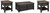 Ashley Tyler Creek Grayish Brown Black Lift Top Coffee Table with 2 Chairside End Tables (Set of 3)