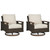 Ashley Paradise Trail Medium Brown Outdoor Loveseat and 2 Lounge Chairs with Fire Pit Table
